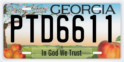 GA license plate PTD6611