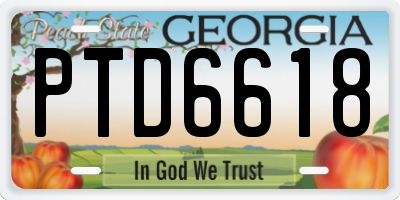 GA license plate PTD6618