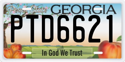 GA license plate PTD6621