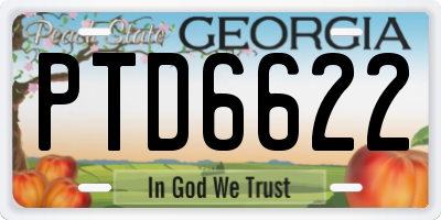 GA license plate PTD6622