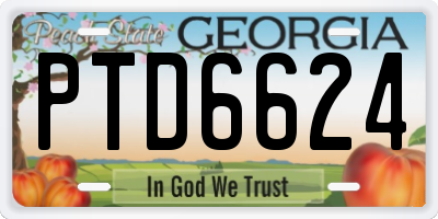 GA license plate PTD6624