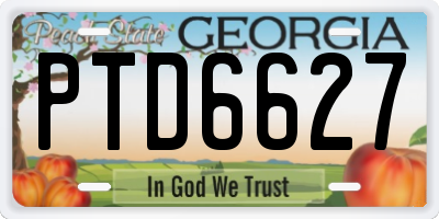 GA license plate PTD6627