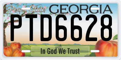 GA license plate PTD6628