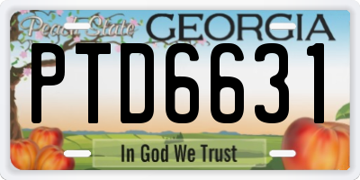 GA license plate PTD6631