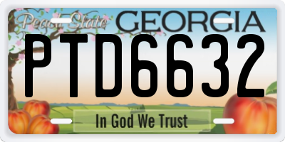 GA license plate PTD6632