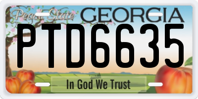 GA license plate PTD6635