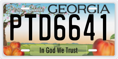 GA license plate PTD6641