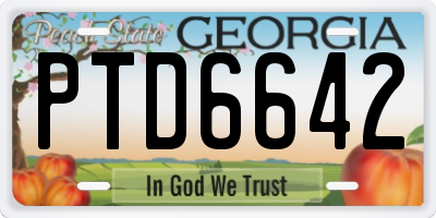 GA license plate PTD6642