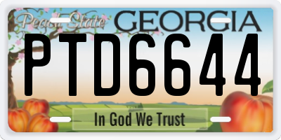 GA license plate PTD6644