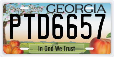 GA license plate PTD6657
