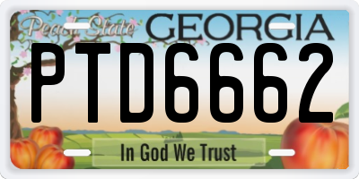 GA license plate PTD6662