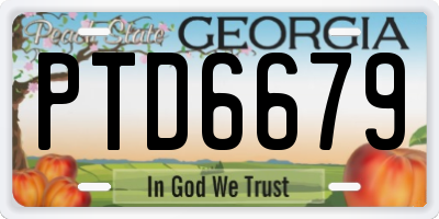 GA license plate PTD6679