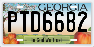 GA license plate PTD6682