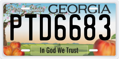 GA license plate PTD6683