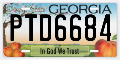 GA license plate PTD6684