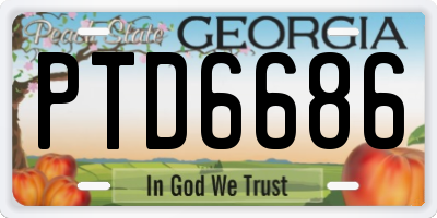 GA license plate PTD6686