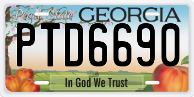 GA license plate PTD6690