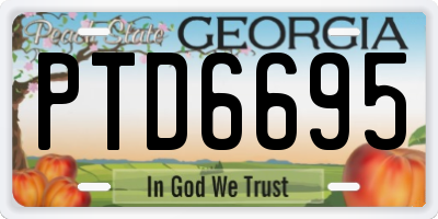 GA license plate PTD6695