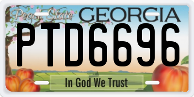 GA license plate PTD6696