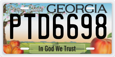 GA license plate PTD6698