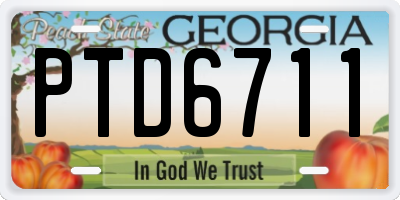 GA license plate PTD6711