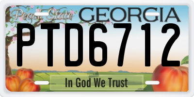 GA license plate PTD6712