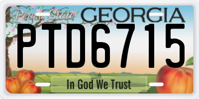 GA license plate PTD6715
