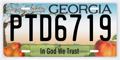 GA license plate PTD6719