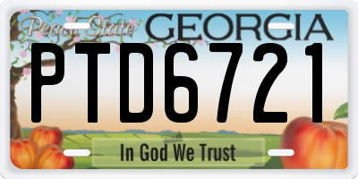 GA license plate PTD6721
