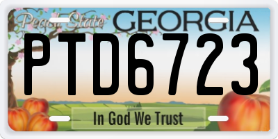 GA license plate PTD6723