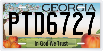GA license plate PTD6727