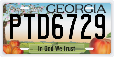 GA license plate PTD6729