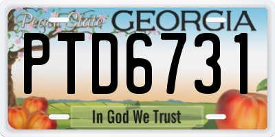 GA license plate PTD6731