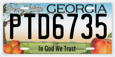 GA license plate PTD6735