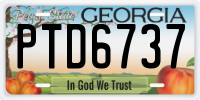 GA license plate PTD6737