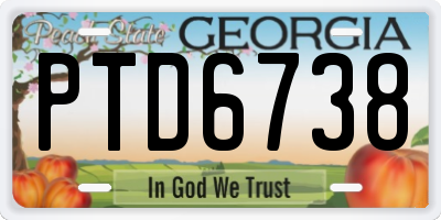GA license plate PTD6738