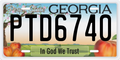 GA license plate PTD6740