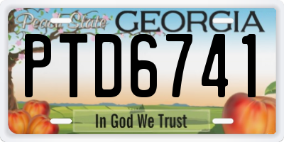 GA license plate PTD6741