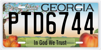 GA license plate PTD6744