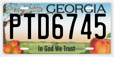 GA license plate PTD6745
