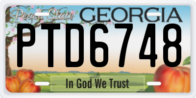 GA license plate PTD6748