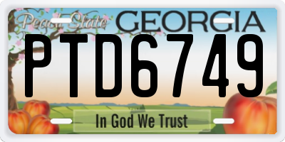 GA license plate PTD6749