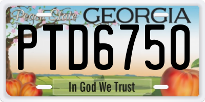 GA license plate PTD6750