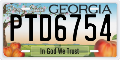 GA license plate PTD6754