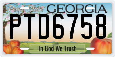 GA license plate PTD6758