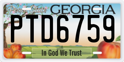 GA license plate PTD6759