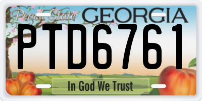 GA license plate PTD6761