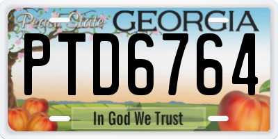 GA license plate PTD6764