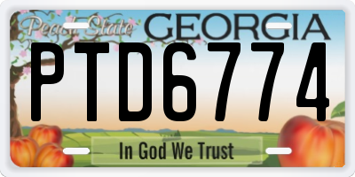 GA license plate PTD6774