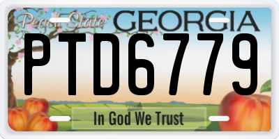 GA license plate PTD6779